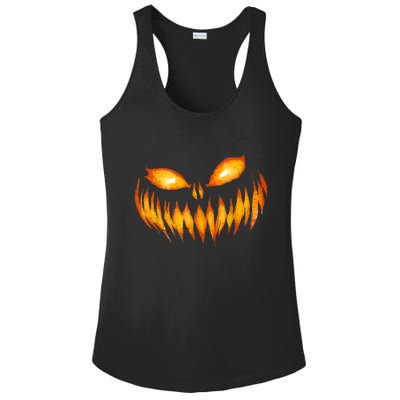 Jack O Lantern Scary Carved Pumpkin Face Halloween Ladies PosiCharge Competitor Racerback Tank