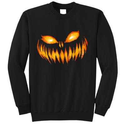 Jack O Lantern Scary Carved Pumpkin Face Halloween Tall Sweatshirt