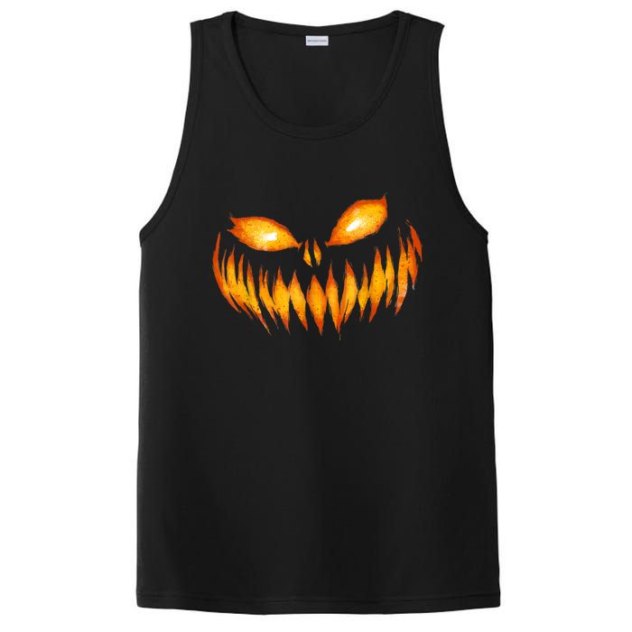 Jack O Lantern Scary Carved Pumpkin Face Halloween PosiCharge Competitor Tank