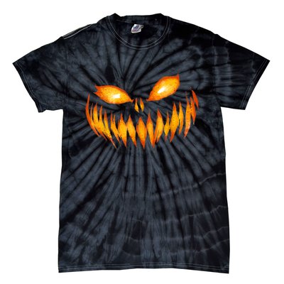 Jack O Lantern Scary Carved Pumpkin Face Halloween Tie-Dye T-Shirt