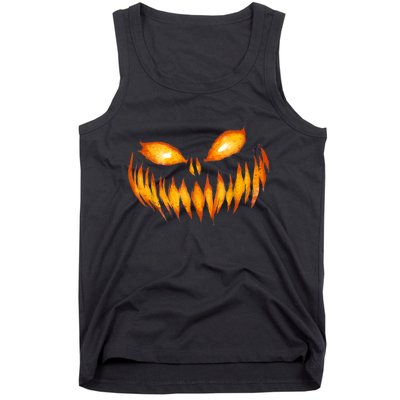 Jack O Lantern Scary Carved Pumpkin Face Halloween Tank Top