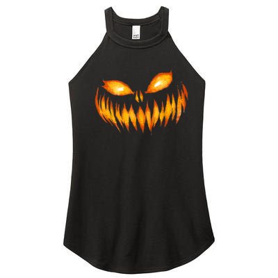 Jack O Lantern Scary Carved Pumpkin Face Halloween Women's Perfect Tri Rocker Tank