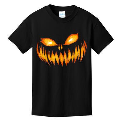 Jack O Lantern Scary Carved Pumpkin Face Halloween Kids T-Shirt