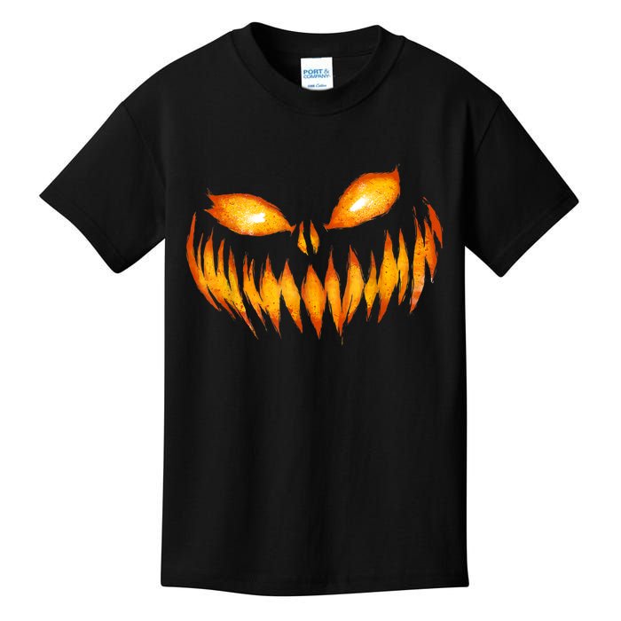 Jack O Lantern Scary Carved Pumpkin Face Halloween Kids T-Shirt