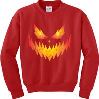 Jack O Lantern Scary Carved Pumpkin Face Halloween Costume Kids Sweatshirt