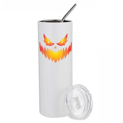 Jack O Lantern Scary Carved Pumpkin Face Halloween Costume Stainless Steel Tumbler