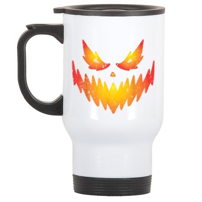 Jack O Lantern Scary Carved Pumpkin Face Halloween Costume Stainless Steel Travel Mug