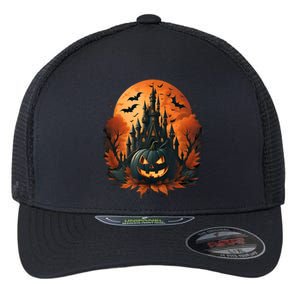 Jack O Lantern Face | Halloween Pumpkin | Spooky Flexfit Unipanel Trucker Cap