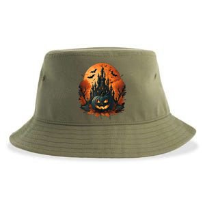 Jack O Lantern Face | Halloween Pumpkin | Spooky Sustainable Bucket Hat