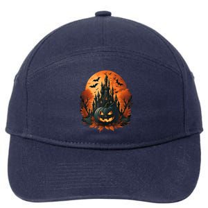 Jack O Lantern Face | Halloween Pumpkin | Spooky 7-Panel Snapback Hat