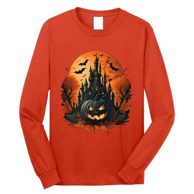 Jack O Lantern Face | Halloween Pumpkin | Spooky Long Sleeve Shirt