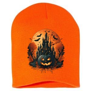 Jack O Lantern Face | Halloween Pumpkin | Spooky Short Acrylic Beanie