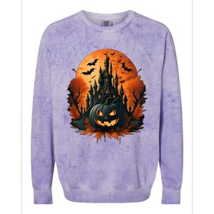 Jack O Lantern Face | Halloween Pumpkin | Spooky Colorblast Crewneck Sweatshirt