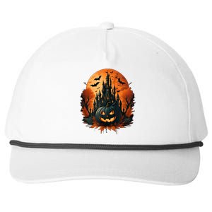 Jack O Lantern Face | Halloween Pumpkin | Spooky Snapback Five-Panel Rope Hat