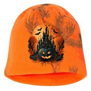 Jack O Lantern Face | Halloween Pumpkin | Spooky Kati - Camo Knit Beanie