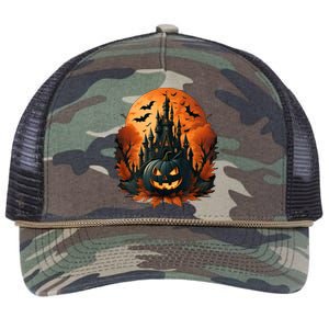 Jack O Lantern Face | Halloween Pumpkin | Spooky Retro Rope Trucker Hat Cap