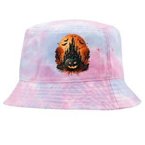 Jack O Lantern Face | Halloween Pumpkin | Spooky Tie-Dyed Bucket Hat