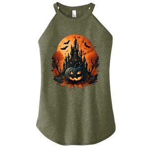 Jack O Lantern Face | Halloween Pumpkin | Spooky Women's Perfect Tri Rocker Tank