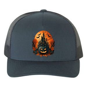 Jack O Lantern Face | Halloween Pumpkin | Spooky Yupoong Adult 5-Panel Trucker Hat