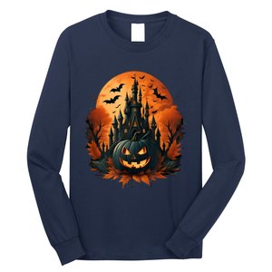 Jack O Lantern Face | Halloween Pumpkin | Spooky Long Sleeve Shirt