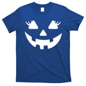 Jack O Lantern Face Pumpkin Eyelashes Halloween Costume Great Gift T-Shirt