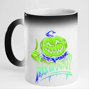 Jack O Lantern Green Face Pumpkin Gift 11oz Black Color Changing Mug