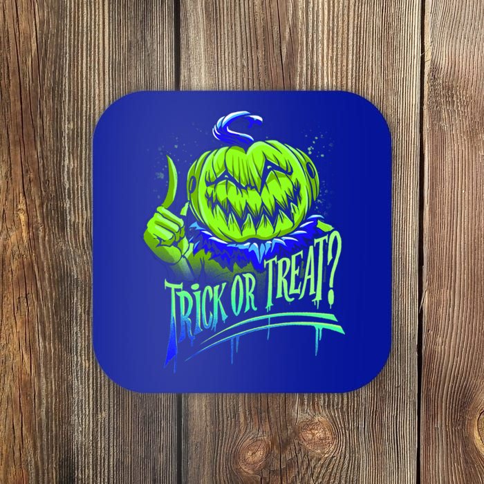 Jack O Lantern Green Face Pumpkin Gift Coaster