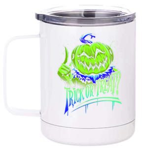 Jack O Lantern Green Face Pumpkin Gift 12 oz Stainless Steel Tumbler Cup