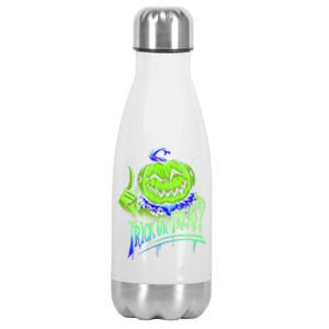 Jack O Lantern Green Face Pumpkin Gift Stainless Steel Insulated Water Bottle