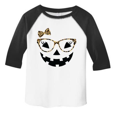 Jack O Lantern Face Leopard Glasses Halloween Pumpkin Women Toddler Fine Jersey T-Shirt