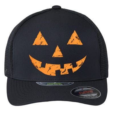 Jack O Lantern Pumpkin Halloween Face Gift Flexfit Unipanel Trucker Cap