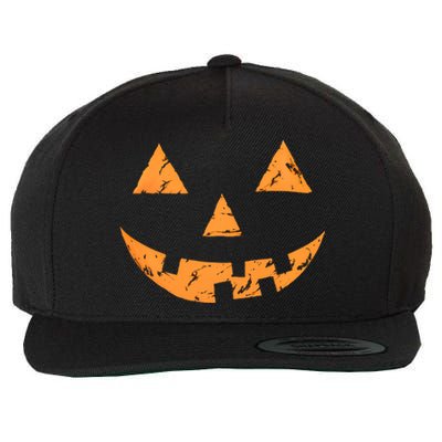 Jack O Lantern Pumpkin Halloween Face Gift Wool Snapback Cap