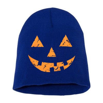 Jack O Lantern Pumpkin Halloween Face Gift Short Acrylic Beanie