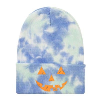 Jack O Lantern Pumpkin Halloween Face Gift Tie Dye 12in Knit Beanie