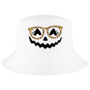 Jack O Lantern Face Pumpkin Halloween Leopard Print Glasses Cool Comfort Performance Bucket Hat