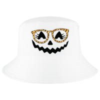 Jack O Lantern Face Pumpkin Halloween Leopard Print Glasses Cool Comfort Performance Bucket Hat