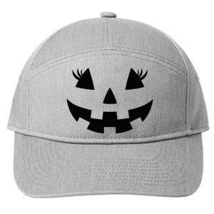 Jack O Lantern Face Pumpkin Eyelashes Hallowen Costume Funny 7-Panel Snapback Hat