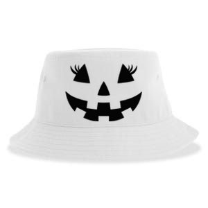 Jack O Lantern Face Pumpkin Eyelashes Hallowen Costume Funny Sustainable Bucket Hat