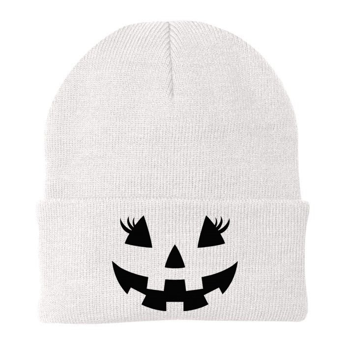 Jack O Lantern Face Pumpkin Eyelashes Hallowen Costume Funny Knit Cap Winter Beanie