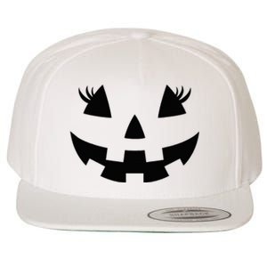 Jack O Lantern Face Pumpkin Eyelashes Hallowen Costume Funny Wool Snapback Cap