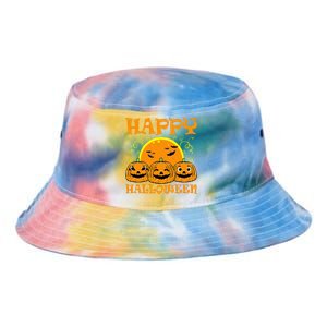 Jack O Lantern Face Happy Halloween Pumpkins Tie Dye Newport Bucket Hat