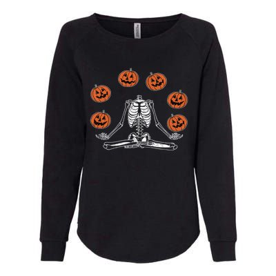 Jack O Lantern Stay Spooky Skeleton Yoga Namaste Halloween Gift Womens California Wash Sweatshirt