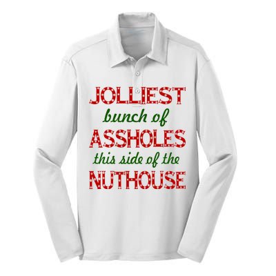 Jolliest Bunch of Assholes On This Side Nuthouse Silk Touch Performance Long Sleeve Polo