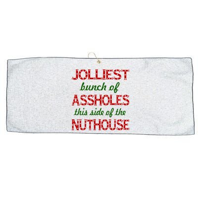 Jolliest Bunch of Assholes On This Side Nuthouse Large Microfiber Waffle Golf Towel