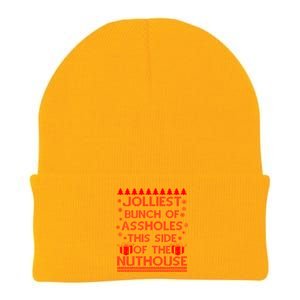 Jolliest Bunch of Assholes This Side of the Nuthouse Ugly Christmas Knit Cap Winter Beanie