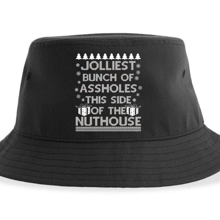 Jolliest Bunch of Assholes This Side of the Nuthouse Ugly Christmas Sustainable Bucket Hat