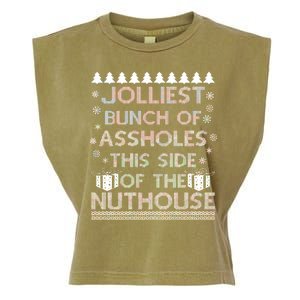 Jolliest Bunch of Assholes This Side of the Nuthouse Ugly Christmas Garment-Dyed Women's Muscle Tee