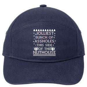 Jolliest Bunch of Assholes This Side of the Nuthouse Ugly Christmas 7-Panel Snapback Hat