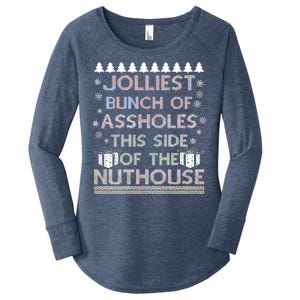 Jolliest Bunch of Assholes This Side of the Nuthouse Ugly Christmas Women's Perfect Tri Tunic Long Sleeve Shirt