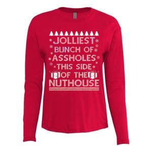 Jolliest Bunch of Assholes This Side of the Nuthouse Ugly Christmas Womens Cotton Relaxed Long Sleeve T-Shirt